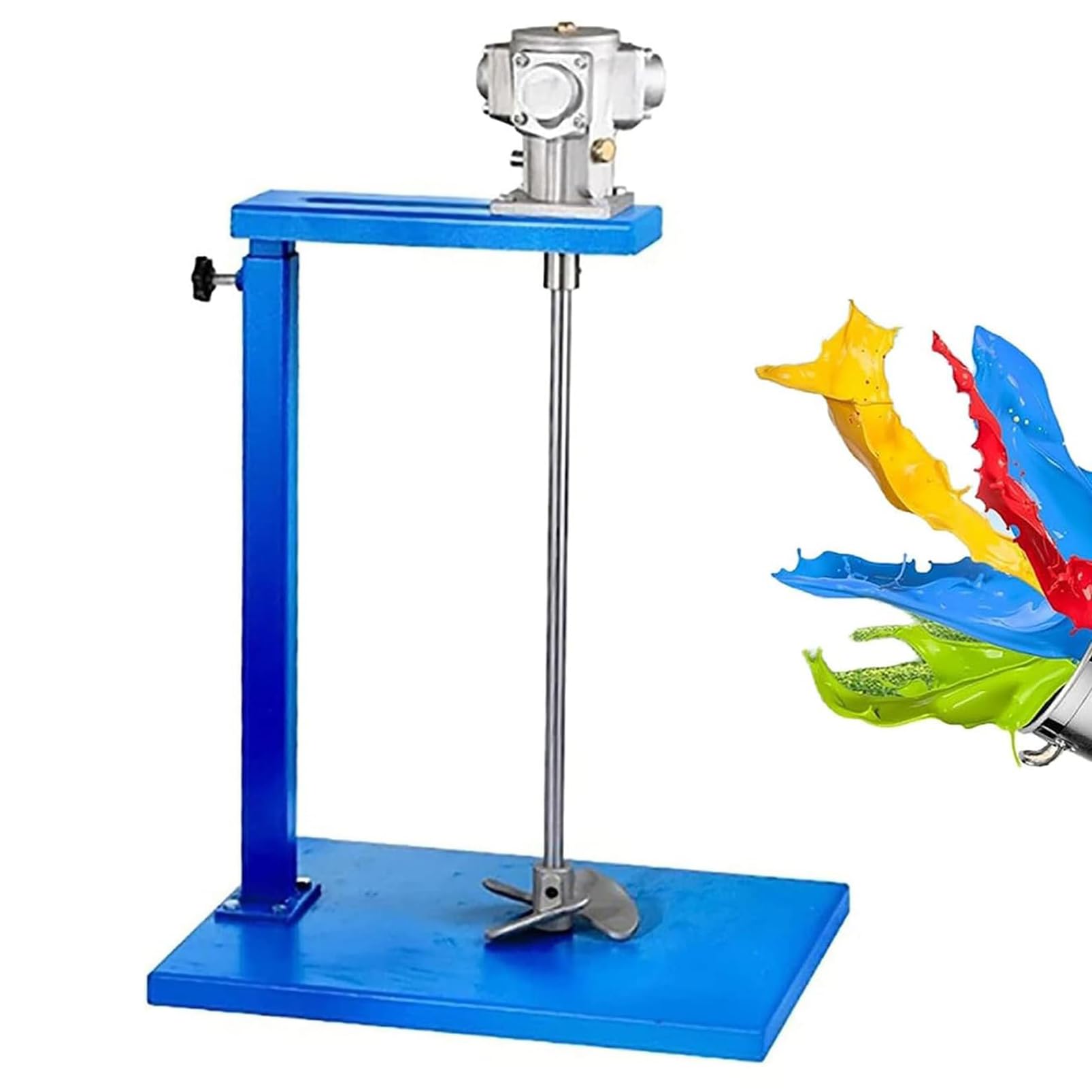 Batidora neumática de soporte, máquina agitadora de pintura de 5 galones, 1/8 HP, velocidad 50-2600 rpm, hoja de 10 cm, adecuada para mezclar barriles redondos o cuadrados de 20 L
