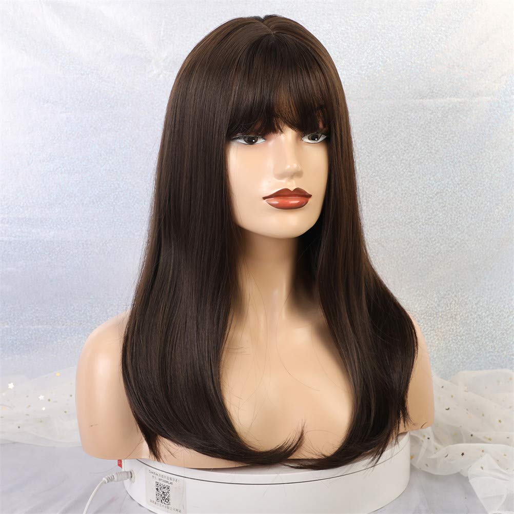 Perruque synthétique cheveux raides 16 pouces pour changer de style