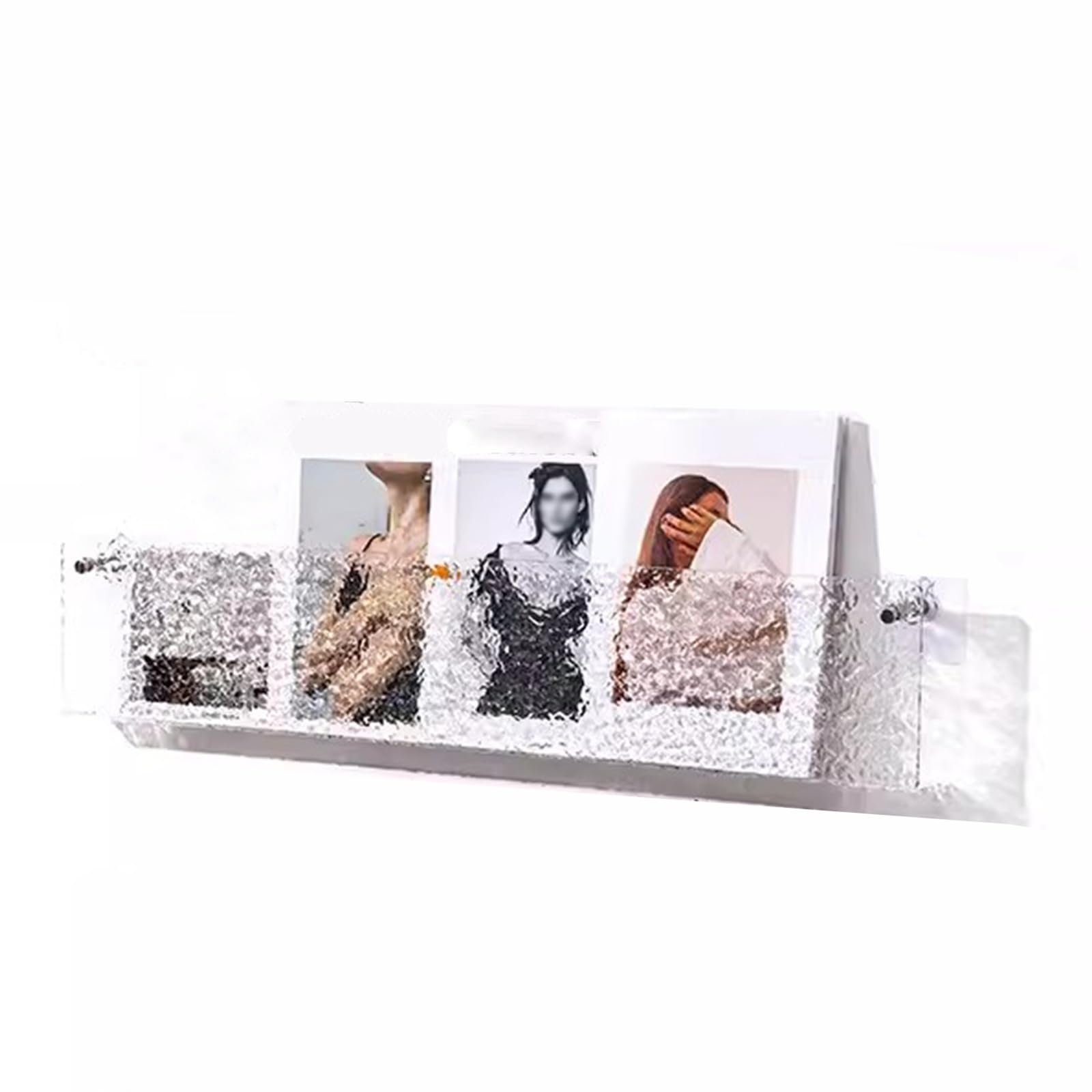 ASerZenith Wall Mounted Brochure Rack, Acrylic Transparent Bookshelf, Commercial Advertising Rack for Literature Magazines Cd Pictures Graphic Novels