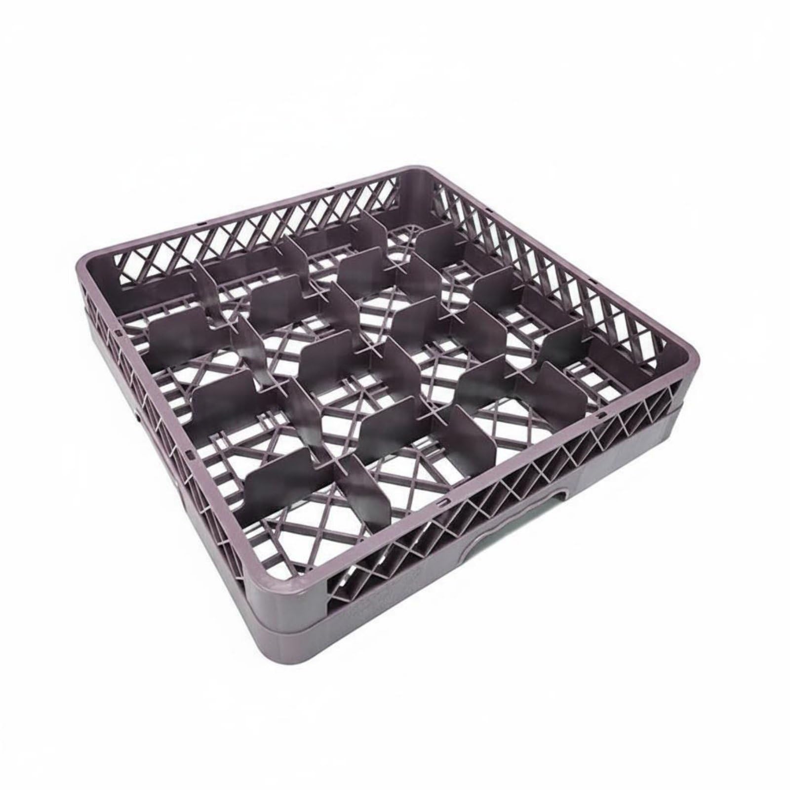Portavasos Apilable Estante para Bebidas con Manijas Ergonómicas y Base Reforzada Facilita en Cocina Restaurante Servicio de Catering, Marrón, Base 16 Rejillas