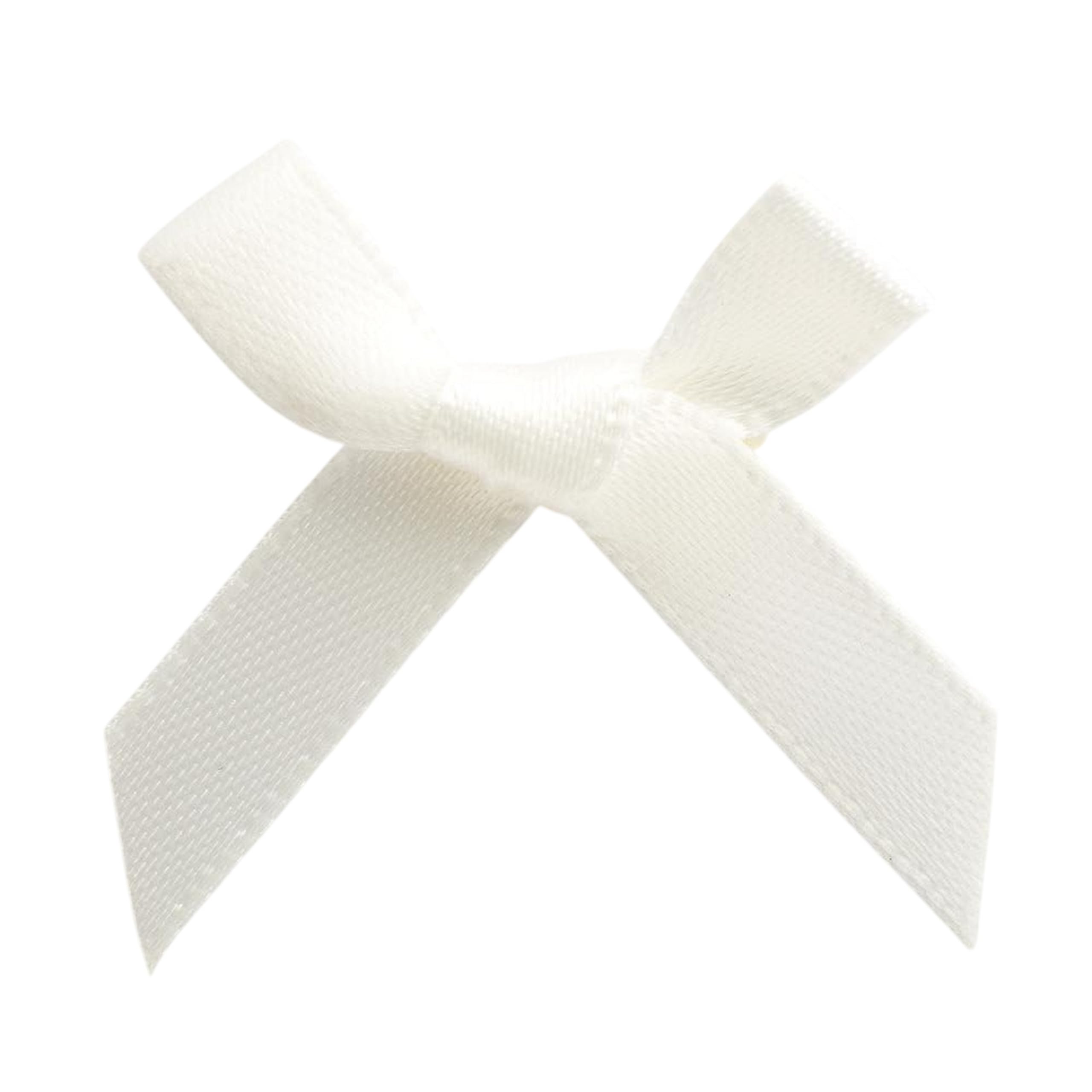 Italian Options Mini Satin Ribbon Bows, Small Bow Decorations for Crafts, Gifts, Hampers, Hair Bow, Wedding Stationery, Floristry, Christmas, Cakes, Crafting, Ivory, 100 Pack, 3 cm