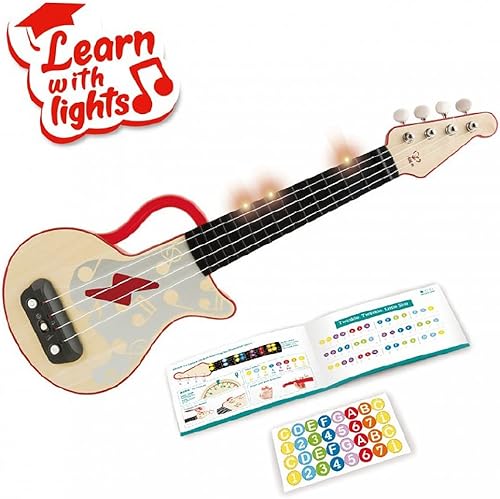 Miniatura 2 de Hape Aprende con luces Ukelele Electrónico Azul  Modo Inclinado y Banda  Instrumento Musical