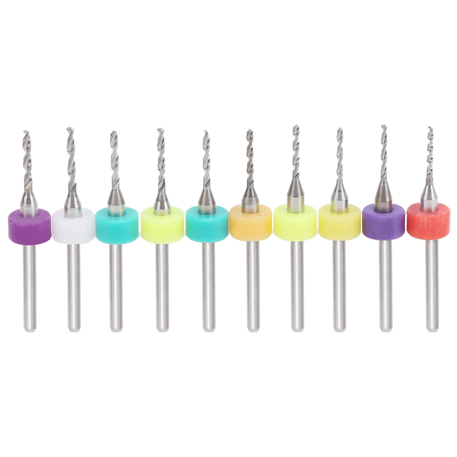 10 Piezas de microbrocas de carburo, Juego de Brocas de PCB, Flauta Espiral, Mini Placa de Circuito de vástago Fijo, Herramientas de perforación Fina 1,1-1,55, Taladro de carburo