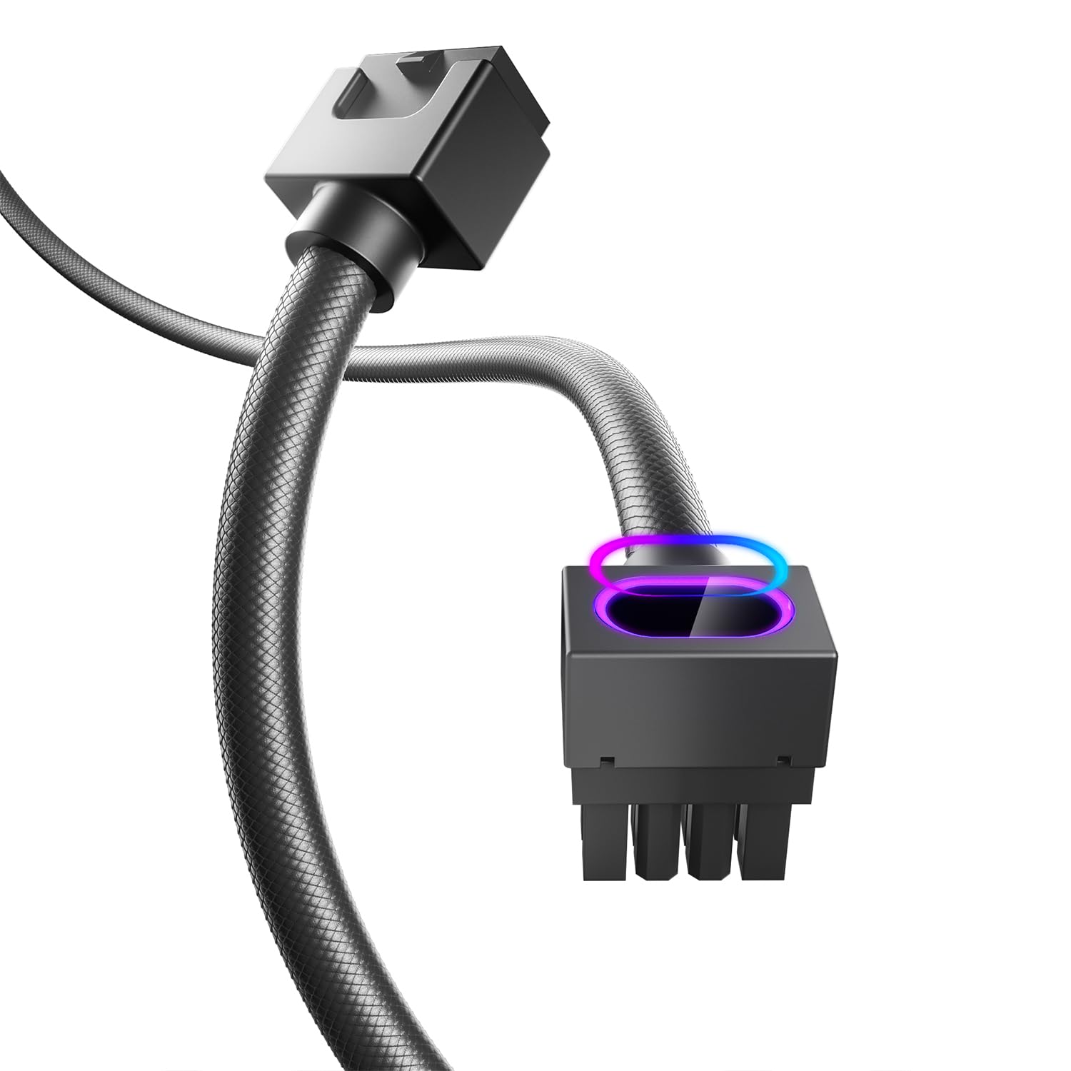 AsiaHorse Hydrus-8PIN GPU PSU Extension Cable ARGB Light, Copper Wire Power Extension Cable Integrated Minimalist Design, 2000W Power (Whole Set), PC Power Cord for GPU Cable Management & DIY