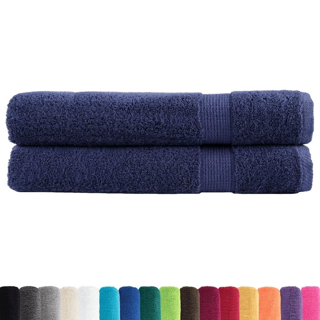 Solund - Juego de toallas de mano para baño (2 unidades, 100 x 200 cm, 600 g/m²), color azul marino