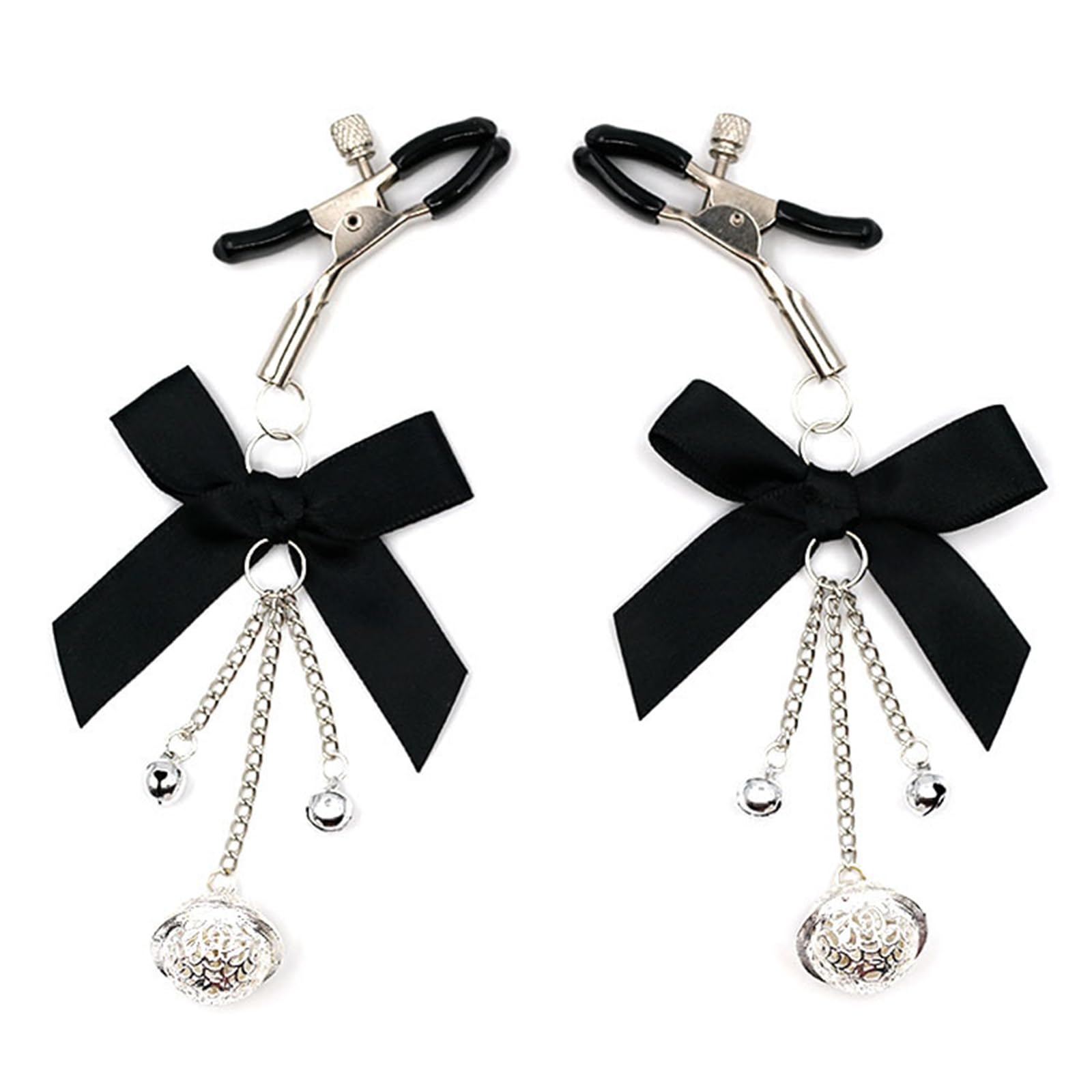 Luxury Stainless Steel Metal Anal Trainer Jewel Butt Plug SM Small Bell Adult Anal Plugs(M): A-Nipple Clip Mini