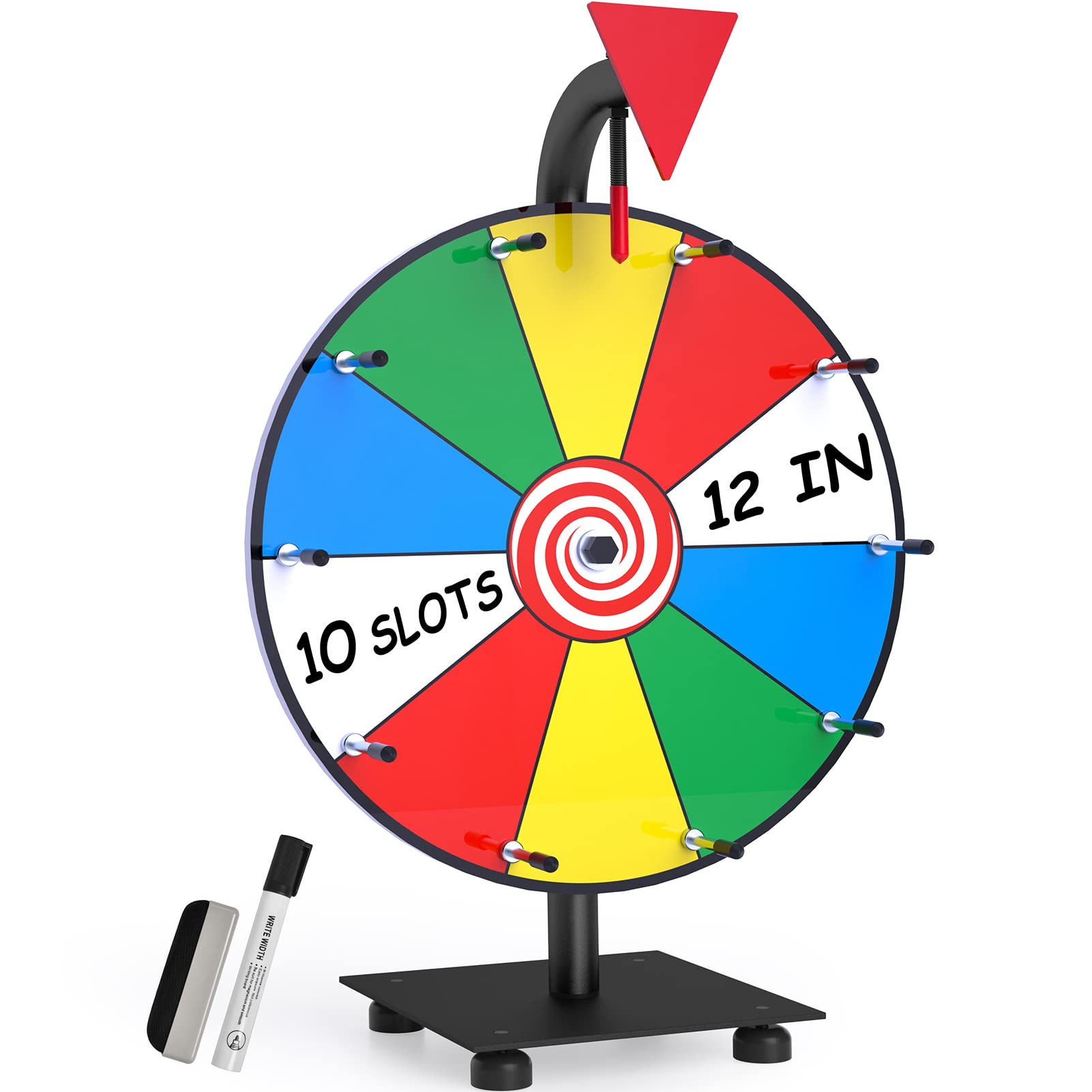 Amazon.com: Hokut 12 inch Spinning Prize Wheel, 10 Color Slots Tabletop  Spinner, Heavy Duty Base Roulette Wheel for Carnival, Trade Show, Win  Fortune Spin Games : Toys & Games
