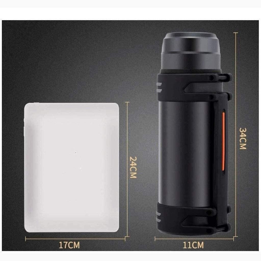 Borracce Sportive, Tazza Da Viaggio Thermos Tazza Da Caffè Thermos Da Campeggio Sottovuoto Con Coperchio Thermos In Acciaio Inossidabile Borraccia Termiche Sportiva(Black)