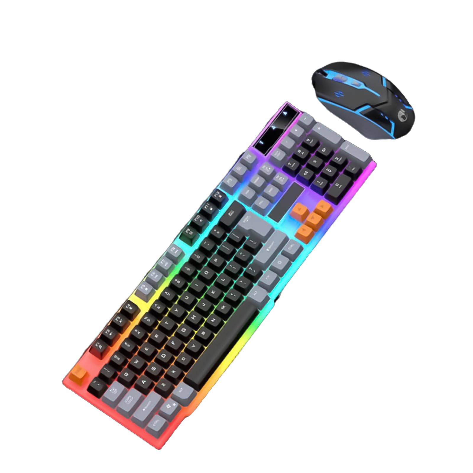 Teclado para juegos retroiluminado LED de 104 teclas con cable estable y sensor preciso de 1600 DPI 7
