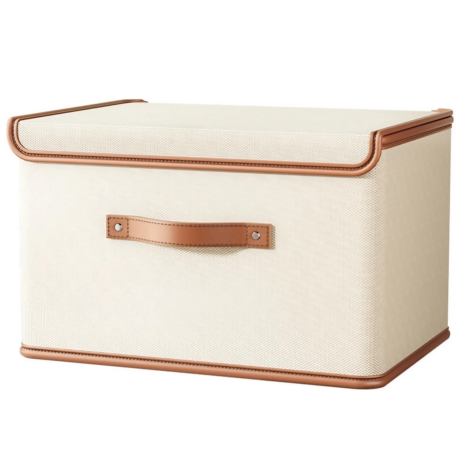 Home Dormitorio Armadio Organizzatore Di Stoccaggio con Coperchio, Scatola Pieghevole in Tessuto Lavabile/Beige/58 * 40 * 35 cm