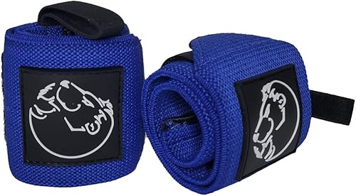 Vista 13 de Muñequeras prémium para levantamiento de pesas, BMG Premium de 18 pulgadas (par) con lazo para el pulgar, resistentes y cómodas Negro