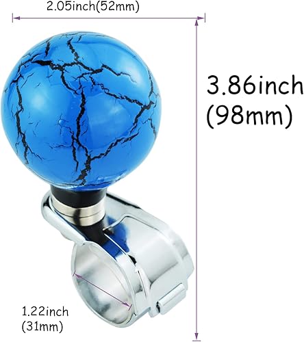 Miniatura 2 de Temzzer Pomo de volante de automóvil pesado giratorio suicida para la mayoría de vehículos de transmisión automotriz manual (azul)