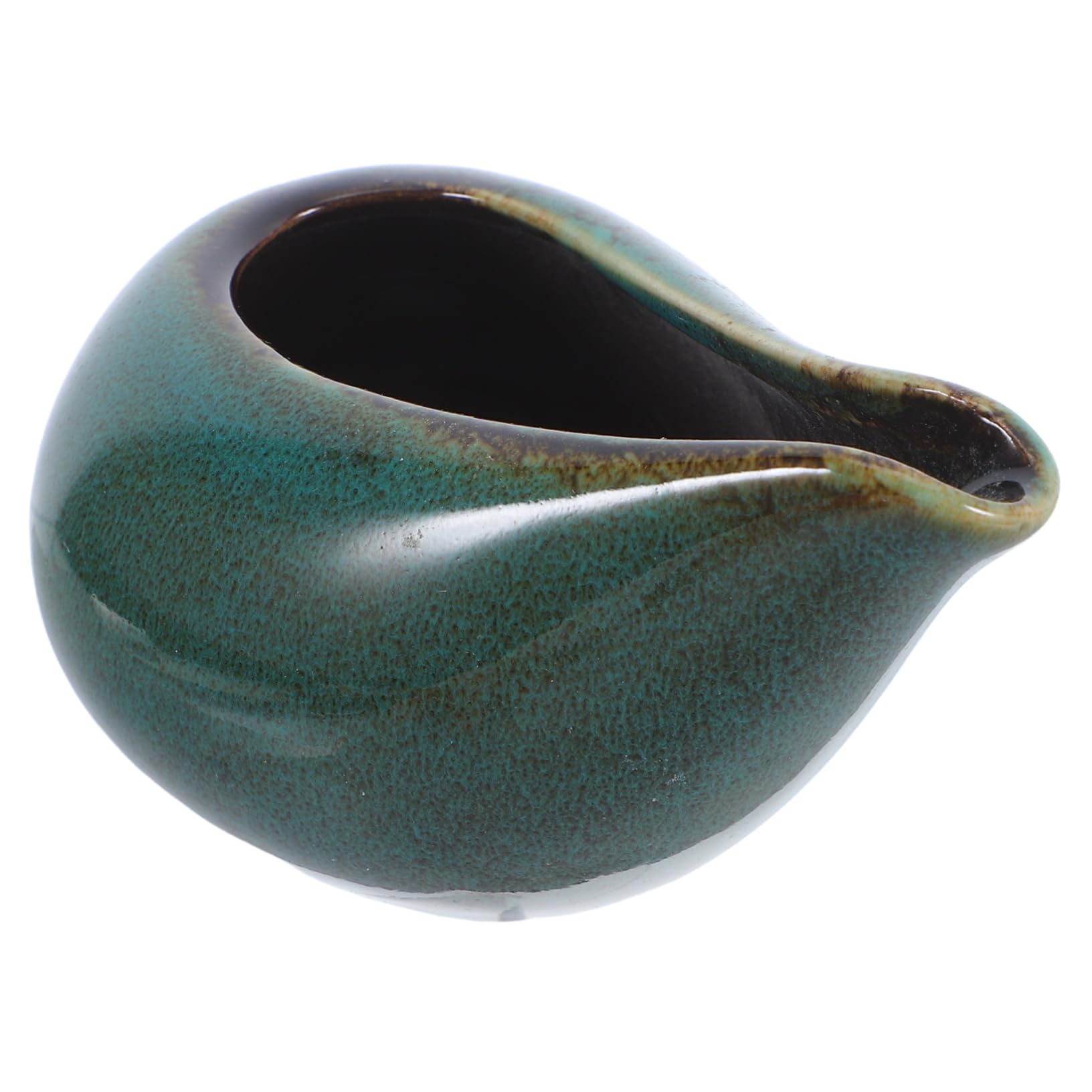 KICHOUSE Ceramic Gravy Boat No Handle Porcelain Creamer Sauce Bowl Elegant Salad Dressing Dispenser for Sauces Dressings and Syrups Glaze Finish