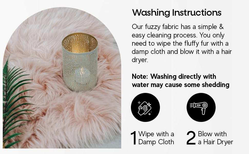 Miniatura 5 de FabricLA Cuadrado de piel sintética lanuda  30 x 30 pulgadas precortado  Utiliza tela de piel sintética para bricolaje, decoración de manualidades,