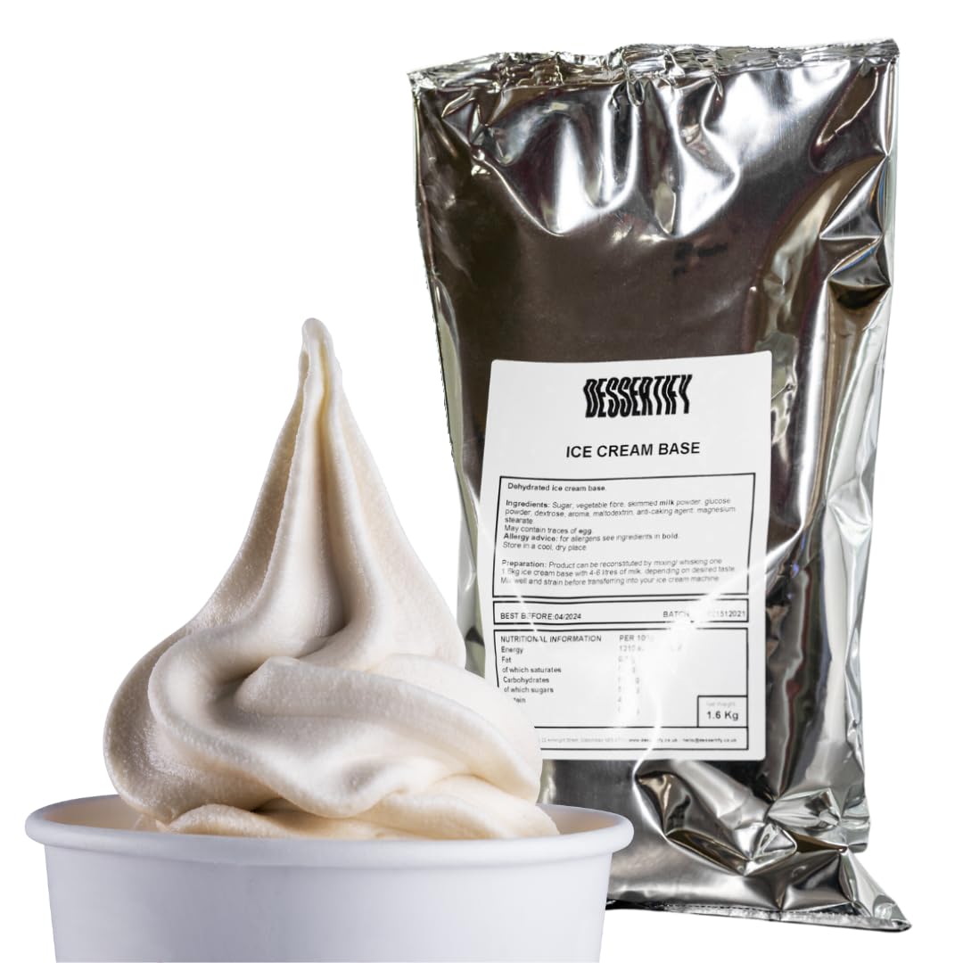 White Chocolate & Hazelnut Ice Cream Powder Mix 1.95Kg - Luxury Soft Serve - Superior Creamy Taste - Use Commercially Or At Home - Up to 128 servings