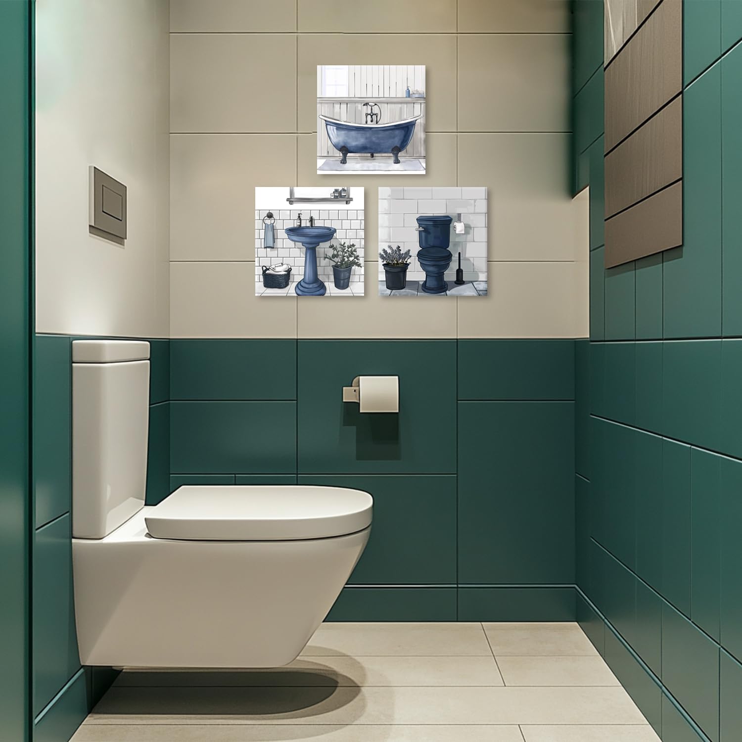 Amazon.com: YMXZHUANSH 3 Piece Bathroom Wall Art Bath Tub Canvas