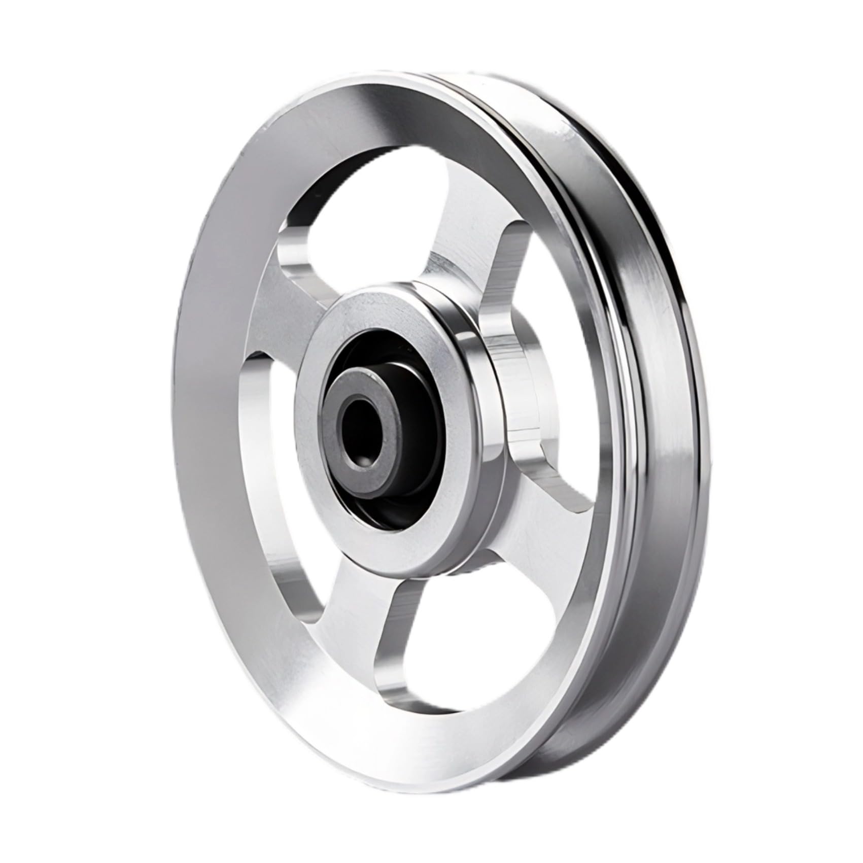 Ezweiji Aluminum Pulley Wheel, 88-90mm Universal Aluminum Alloy Bearing Pulley Wheel for Cable Machine Gym Equipment Part Garage Door