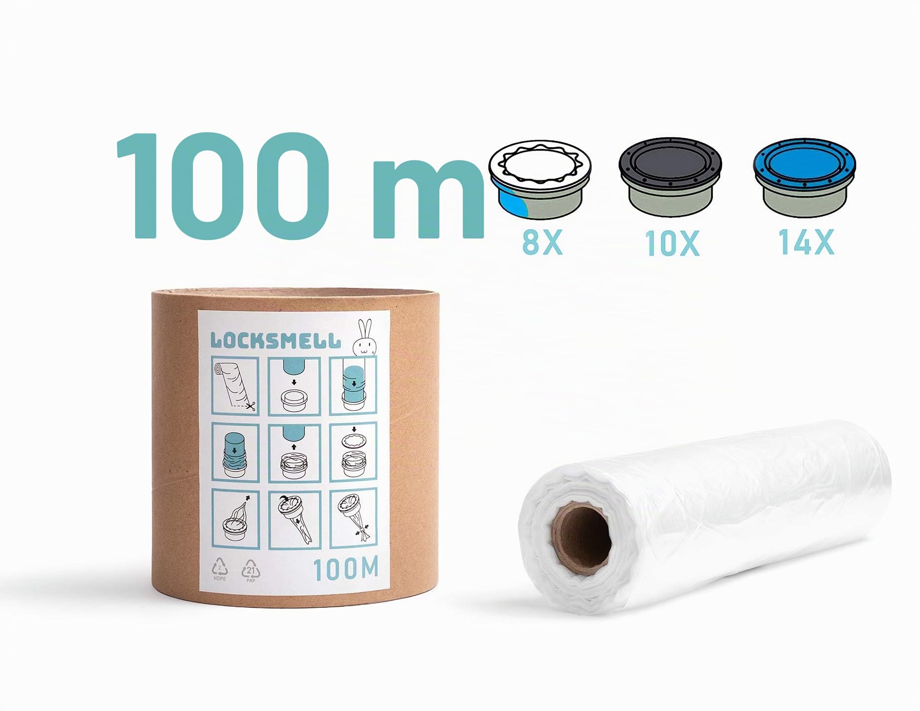 ricarica mangiapannolini (100m) sono compatibili con le cartucce Tommee Tippee Sangenic e altre cassette per pannolini. Equivalenti alle 8 di Sangenic Refills + IL TUBO DI RICARICA