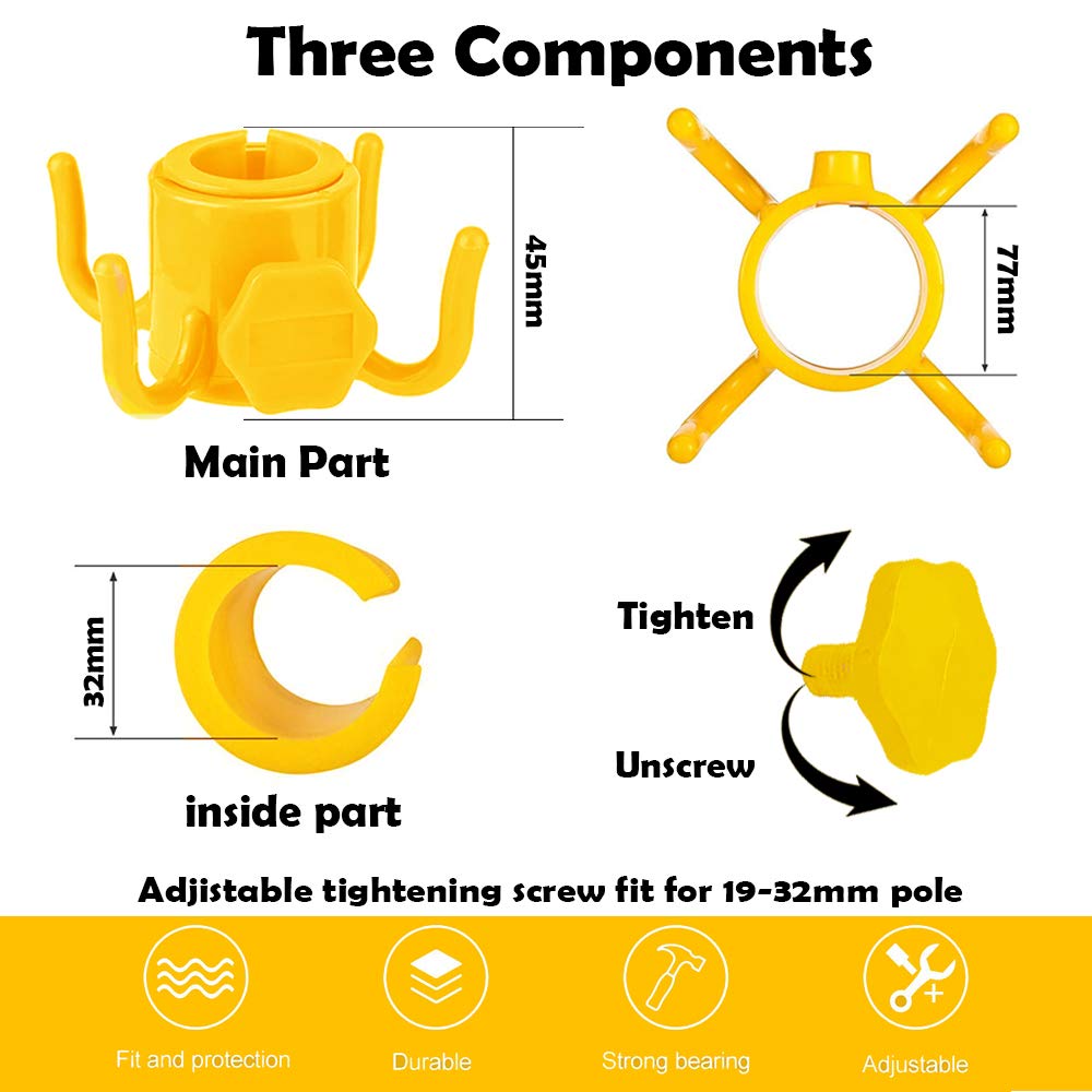 Originalidad 5 Pack Beach Umbrella Hanging Hook, 4-Prongs Beach Umbrella Hanging Hook - Image 2