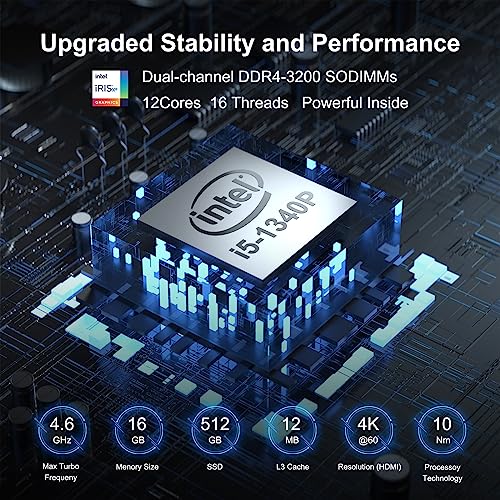 Image of ASUS NUC 13 Pro, for Intel NUC 13 Pro NUC13ANHi5 Mini PC(Core i5-1340P Processor, Intel Iris Xe Graphics, 16GB RAM & 512GB NVMe SSD) 12 Cores,Up to 4.6 GHz Turbo,Low Power,8K,WiFi 6E,BT 5.3,Win11Pro