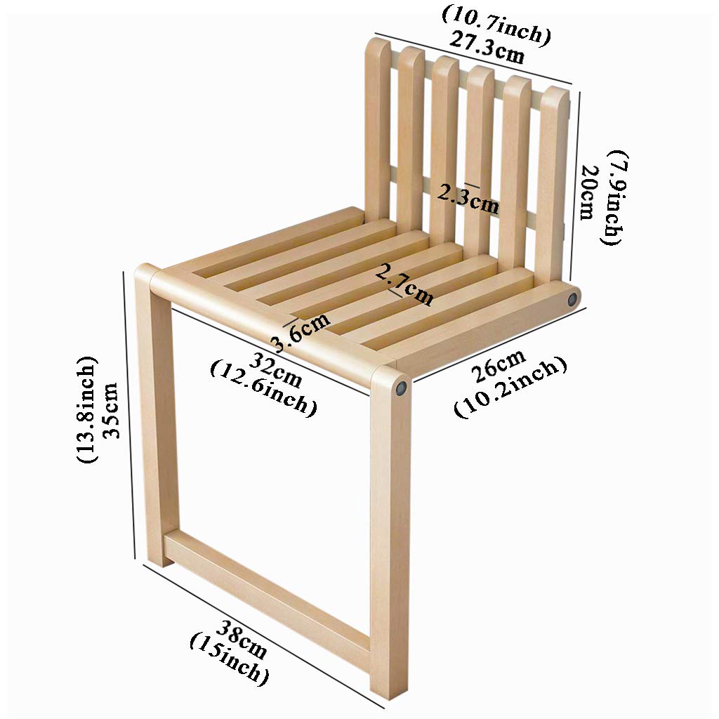 Sedia Pieghevole Sgabello per Cambio Scarpe a Parete da Balcone in Legno Massello Portante 150 Kg Facile Installazione Salvaspazio Multifunzionale (Bianco - H35cm)