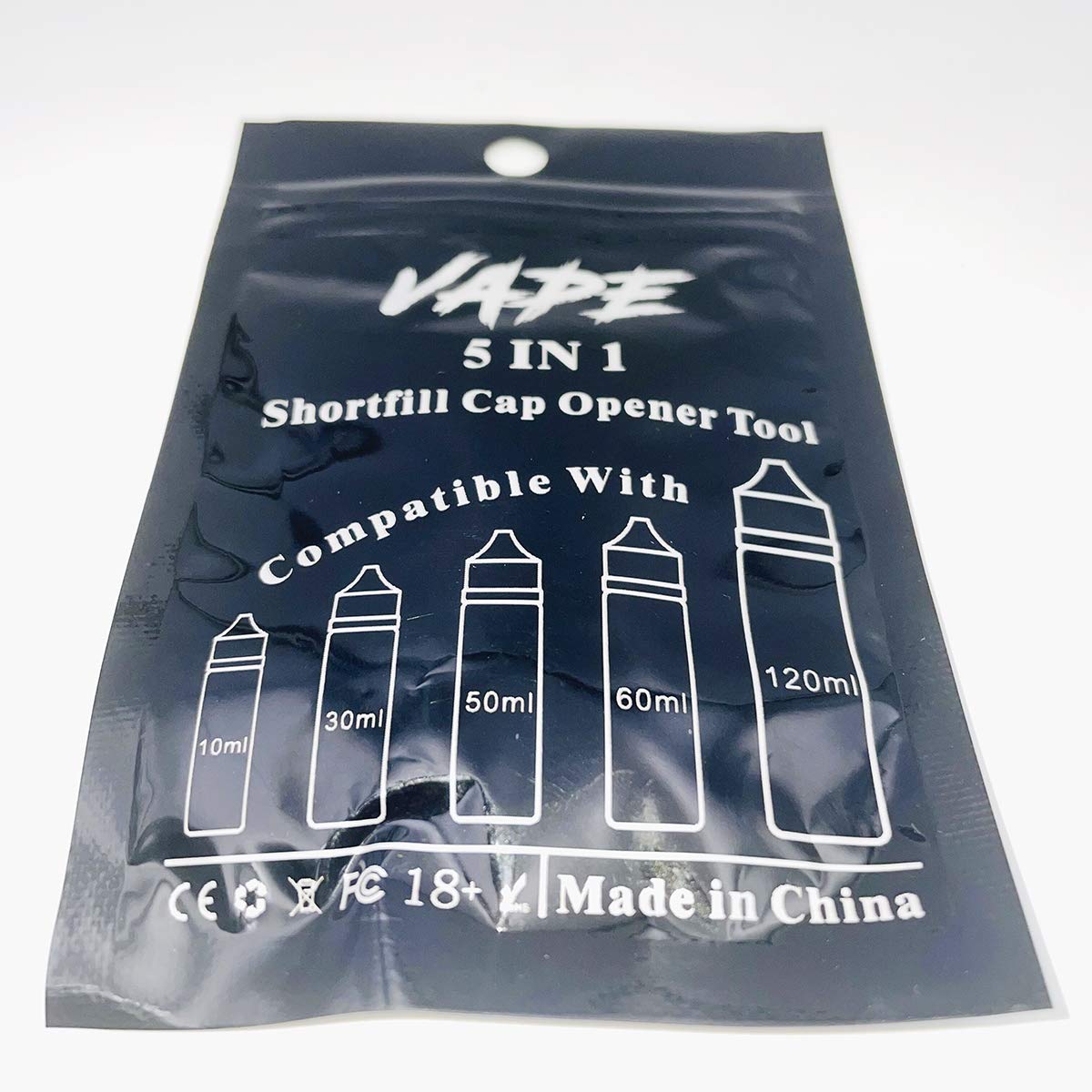 5GVAPE 5 in1 Shortfill Cap Opener Tool Stainless Steel Metal Material Bottle Opener Compatible with 10ml/30ml/50ml/60ml/120ml Bottle (Skeleton) - Image 4