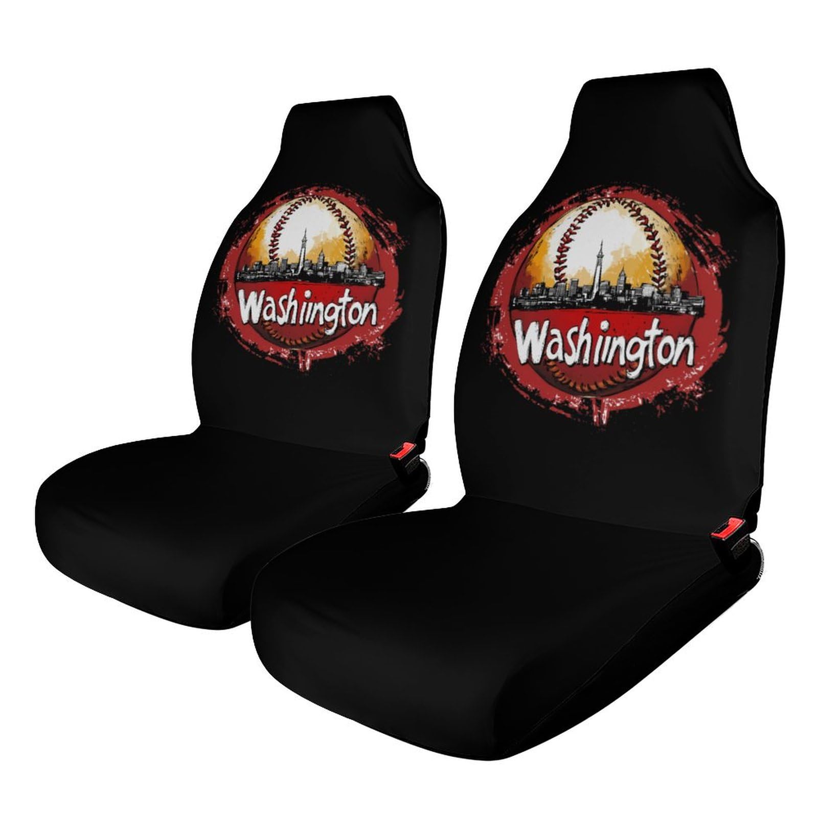 Baseball Fans Washington Car Seat Covers Universal Car Front Seats Protector Auto Interior Accessories 2PCS