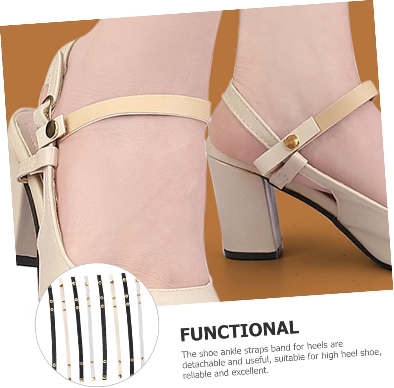 4pairs Snap Button Heel Straps for Women High Heels Elastic Buckle Straps for Ankle Support Fashionable and Comfortable