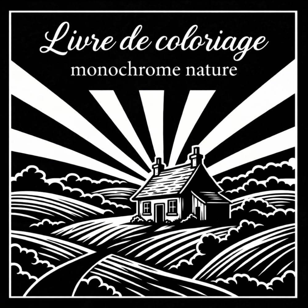 Livre de coloriage monochrome nature : 55 scènes détaillées à colorier avec une seule couleur – Livre de coloriage relaxant et anti-stress pour ... l’anxiété (Collection Monochrome Nature)