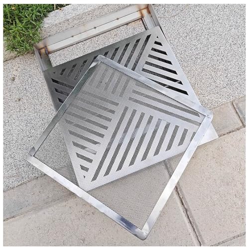 Stainless Steel Drain Grate and Frame, Outdoor Heavy Duty Drain Cover, Stormwater Gutter Cover Metal Sewer Grate, for Driveway Patios Garage Concrete Floor
