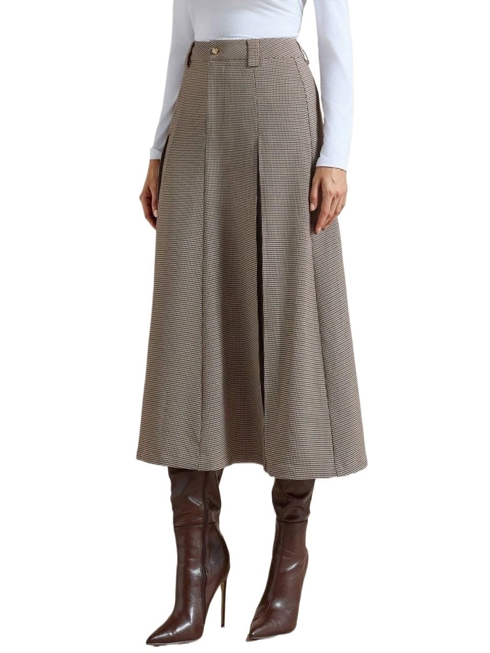 Casual Slit Midi Skirt Womens Basic Versatile Trendy Skirt