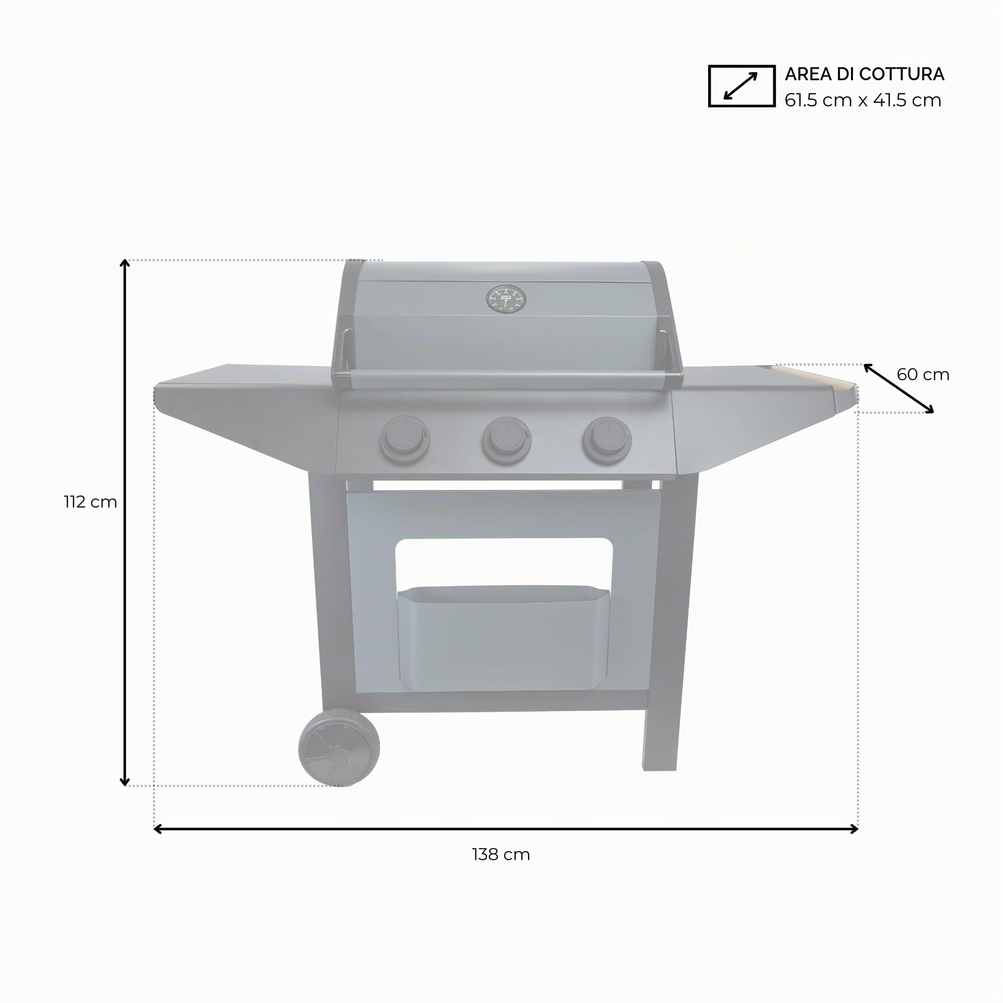 Cook'in Garden - Cucina Esterna a Gas BURN, Barbecue Modulabile con Angolo, 3 Bruciatori, Diverse Configurazioni Possibili, Dritto, Angolo Sinistra o Dritto, Ruote Multidirezionali