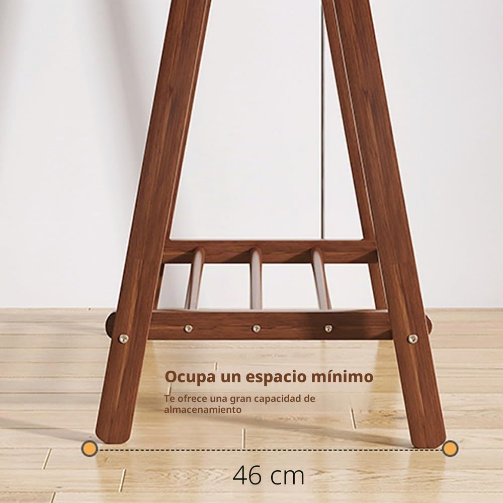 Perchero de Madera, Perchero de Madera de pie, Burro Ropa Plegable, Resistente y Estable, Maximum Load 80kg, para el Pasillo de la Oficina en casa : 60/80/100/120CMx46CMx150CM