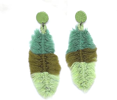 VIRECHIC - Handmade Shamanic Passion Crochet Maxi Earrings - Natural Fibers & Upcycled Materials - Eco-friendly Sustainable Handcrafted Jewelry -