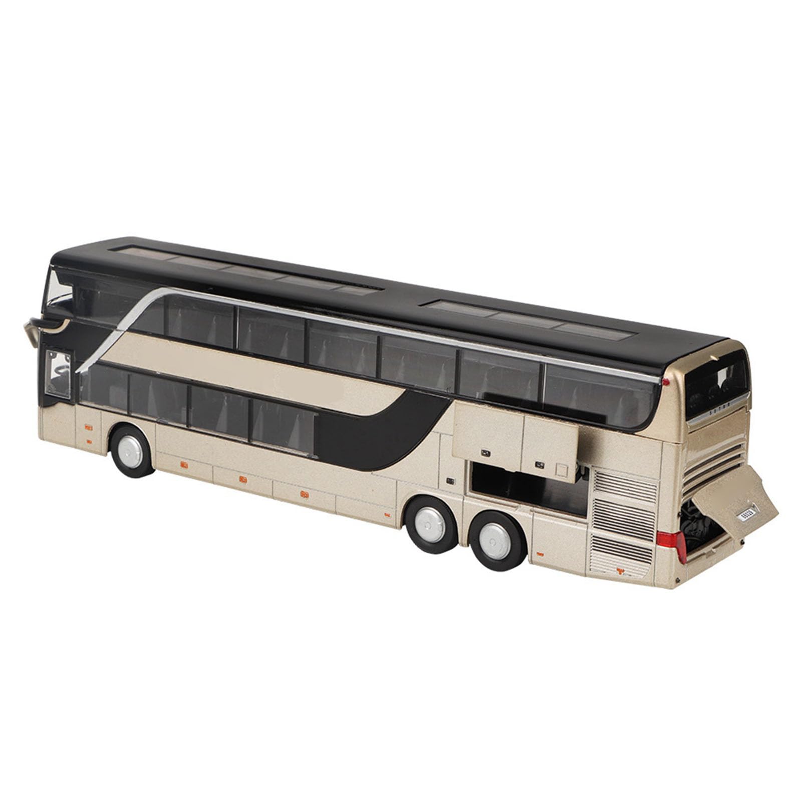 Naroote Modèle de Bus électrique à Double étage en Alliage 1:32, Jouet Résistant aux Chutes, Musique LED pour Enfants, Modèle de Voiture (Gold)