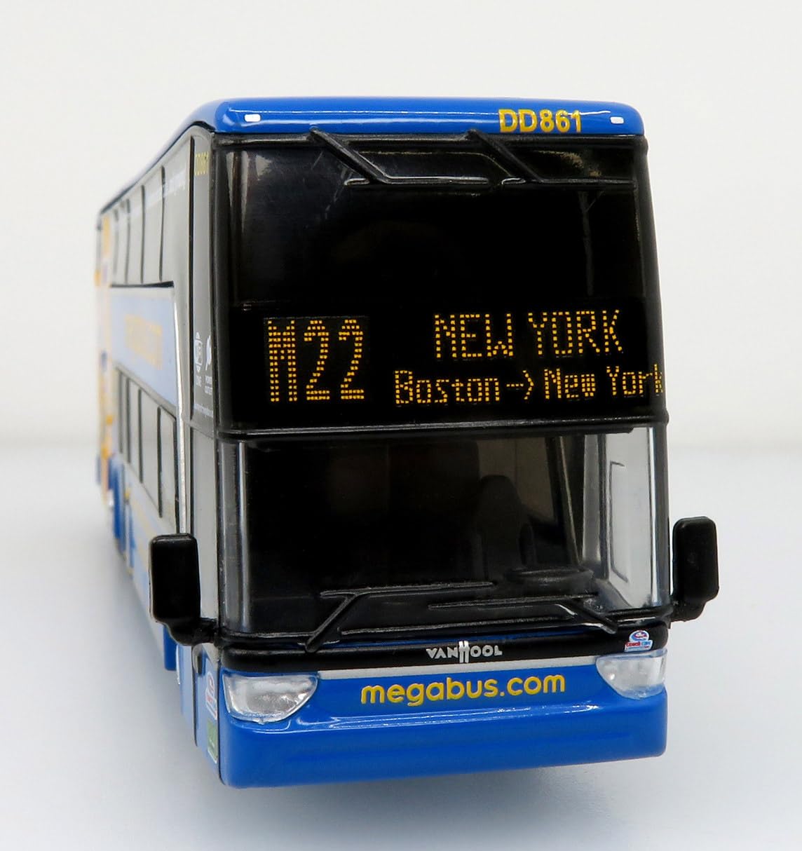 ミニカー DOUBLE DECKER BUS DELUXE TACO TRUCK MAT Vanhool TDX Double Decker Bus Mega Bus, New York City 1/87 Scale