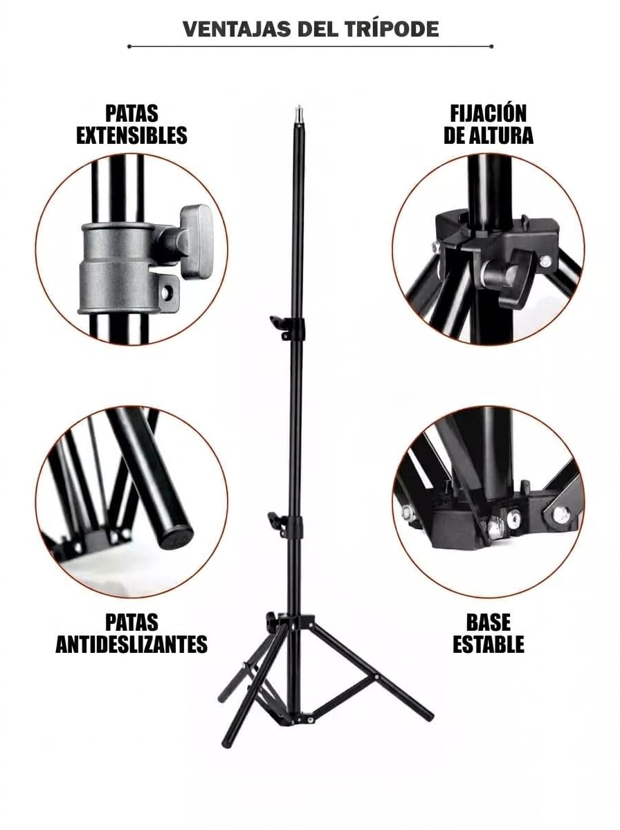 JBH-Pr900 Trípode Universal para Proyector, Altura Regulable hasta 1.9m, Carga Máxima 900g, Soporte Portátil para Mini Proyector y Cámaras con Rosca 1/4"