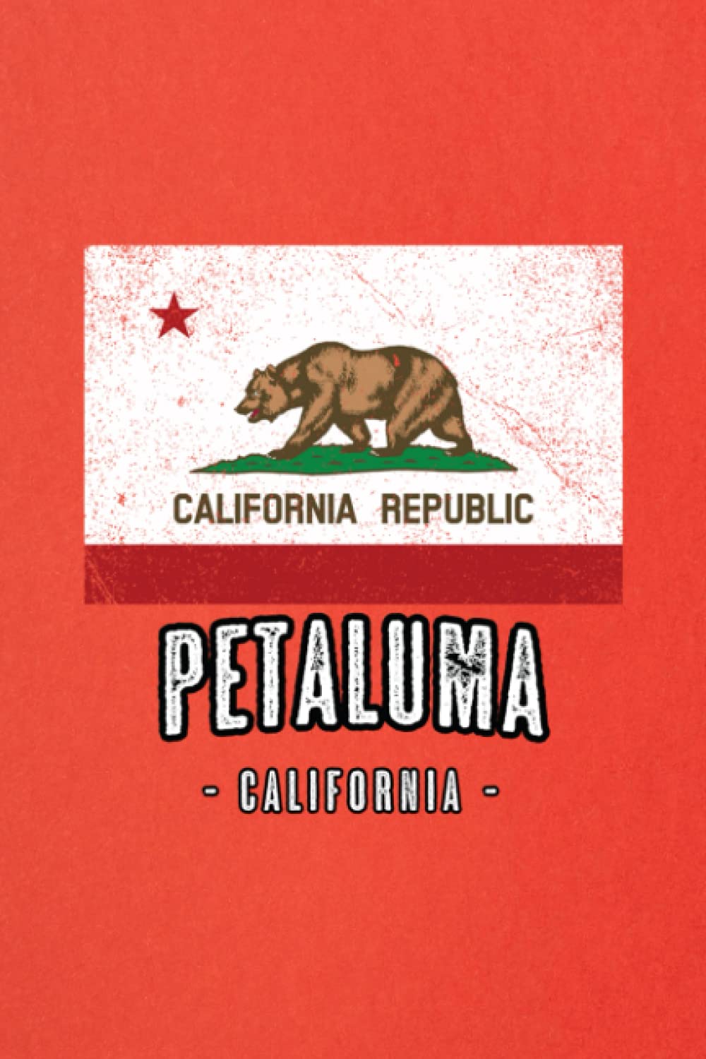Débardeur Californie Petaluma haut imprimé drapeau américain au design rétro original