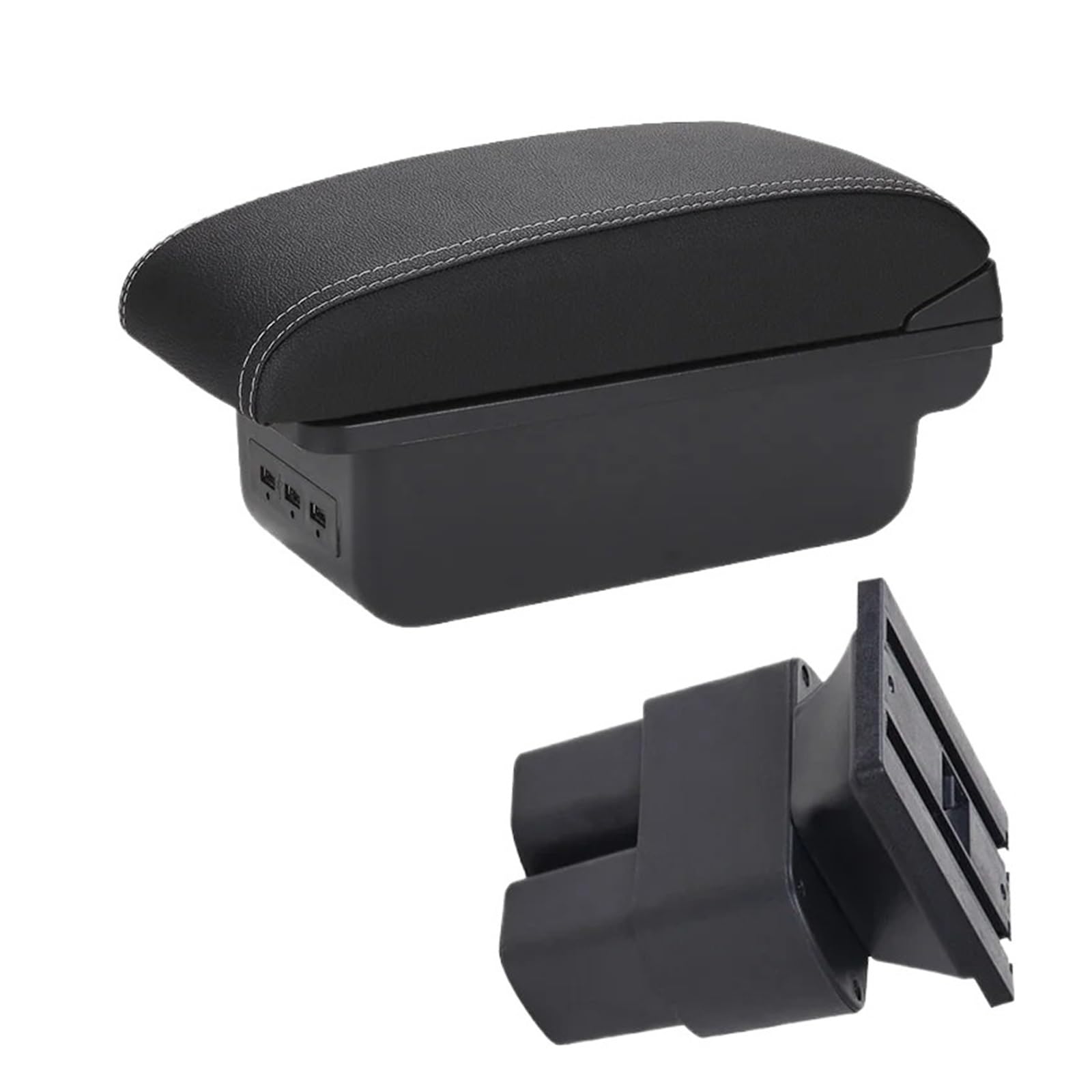 Ggwqoops Car Armrests For Nissan For NV200 For Evalia 2011-2016 Car Armrest Retrofit Parts Interior Storage Box Accessories Armrest Box(B3 Black white 3USB)