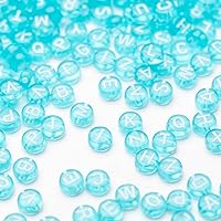 Vista 5 de 1400 cuentas de letras acrílicas de 0.157 x 0.27 pulgadas para hacer joyas, cuentas del alfabeto para hacer pulseras, cuentas redondas de la A a