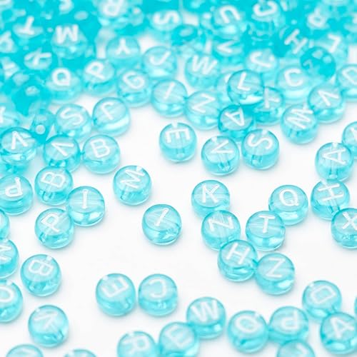 Miniatura 5 de 1400 cuentas de letras acrílicas de 0.157 x 0.27 pulgadas para hacer joyas, cuentas del alfabeto para hacer pulseras, cuentas redondas de la A a la