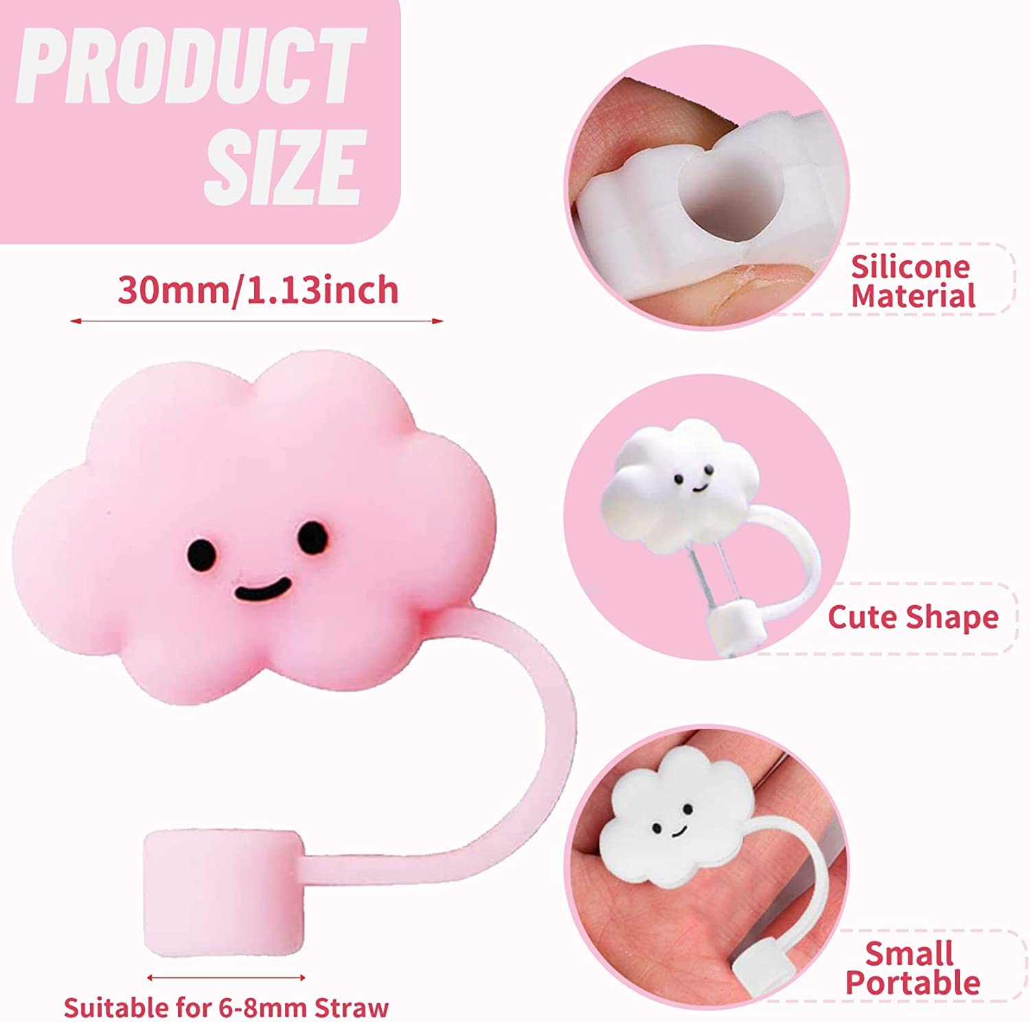 Set Di 5 Copri Cannuccia In Silicone Alimentare - Tappi Protettivi Per Tazze Stanley E Cannucce Da 6-10 Mm, Colorati E Riutilizzabili