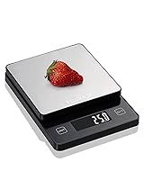 Vista 10 de Báscula de alimentos, báscula digital de cocina de 11 libras con pantalla LCD de 6 unidades y función de tara, diseño compacto para hornear, cocina