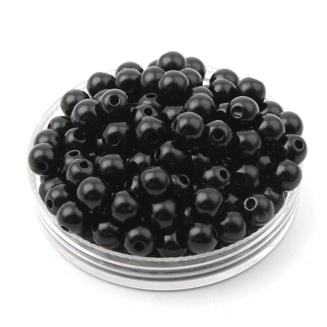 Cultured Pearls Imitation Pearls Mother of Pearl Wax Pearls 400 Pieces 6 mm Black Round Faux Pearls for Wedding Party Decoration Jewellery Crafts