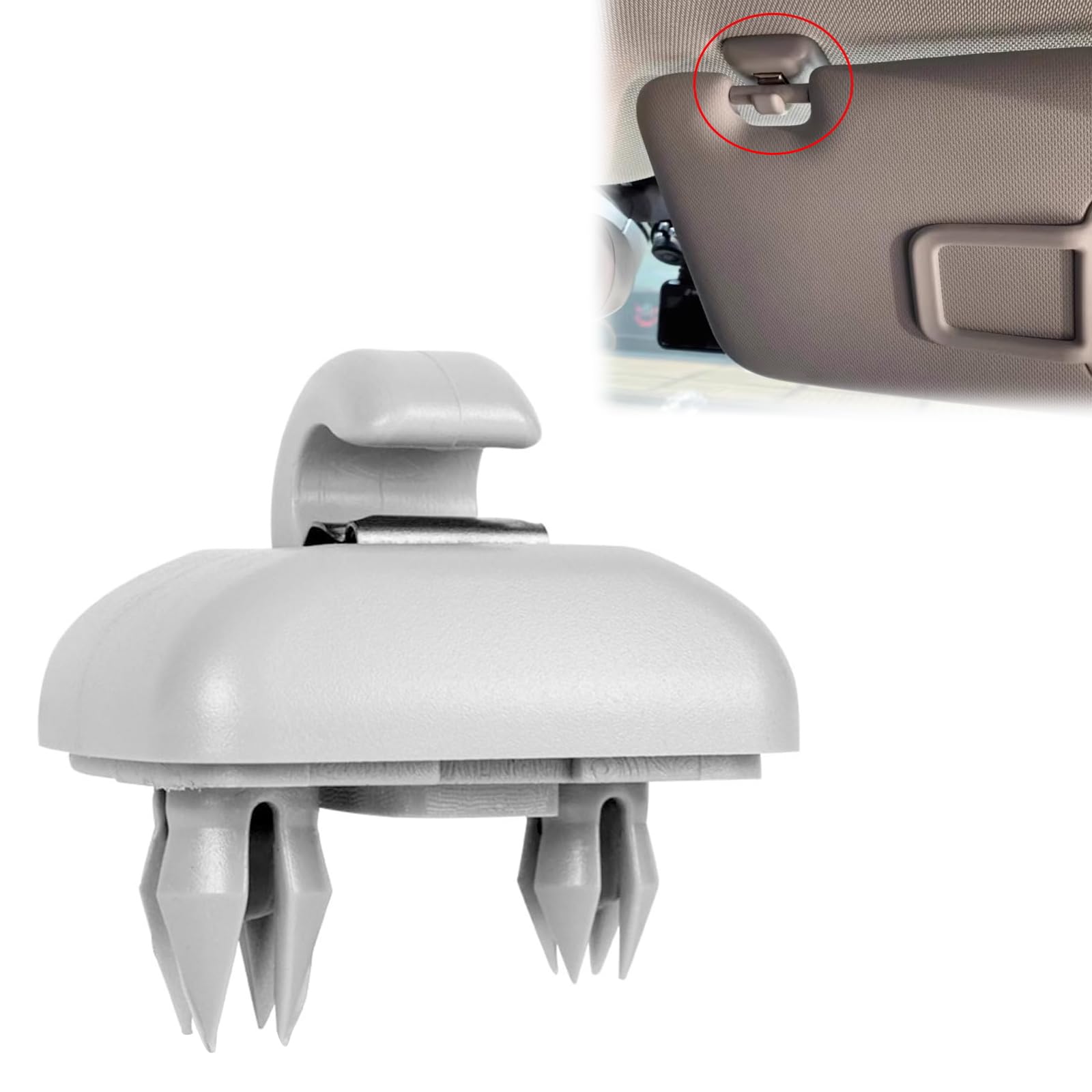 cueclue 1 PC Car Sun Visor Fixing Buckle, Base Makeup Mirror Fixing Bracket, Sun Visor Hook Clip, Compatible with Audi A1/A3/A4/A6/A7/A8/Q3/Q5L (Gray)
