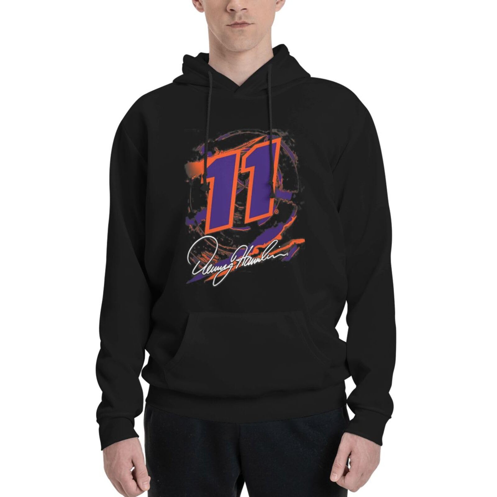 YFTRC Denny Hamlin 11 Men's Pullover Hoodie Soft Classic Pullover Sweatshirt Gifts Casual Hooded Sportswear with Pocket