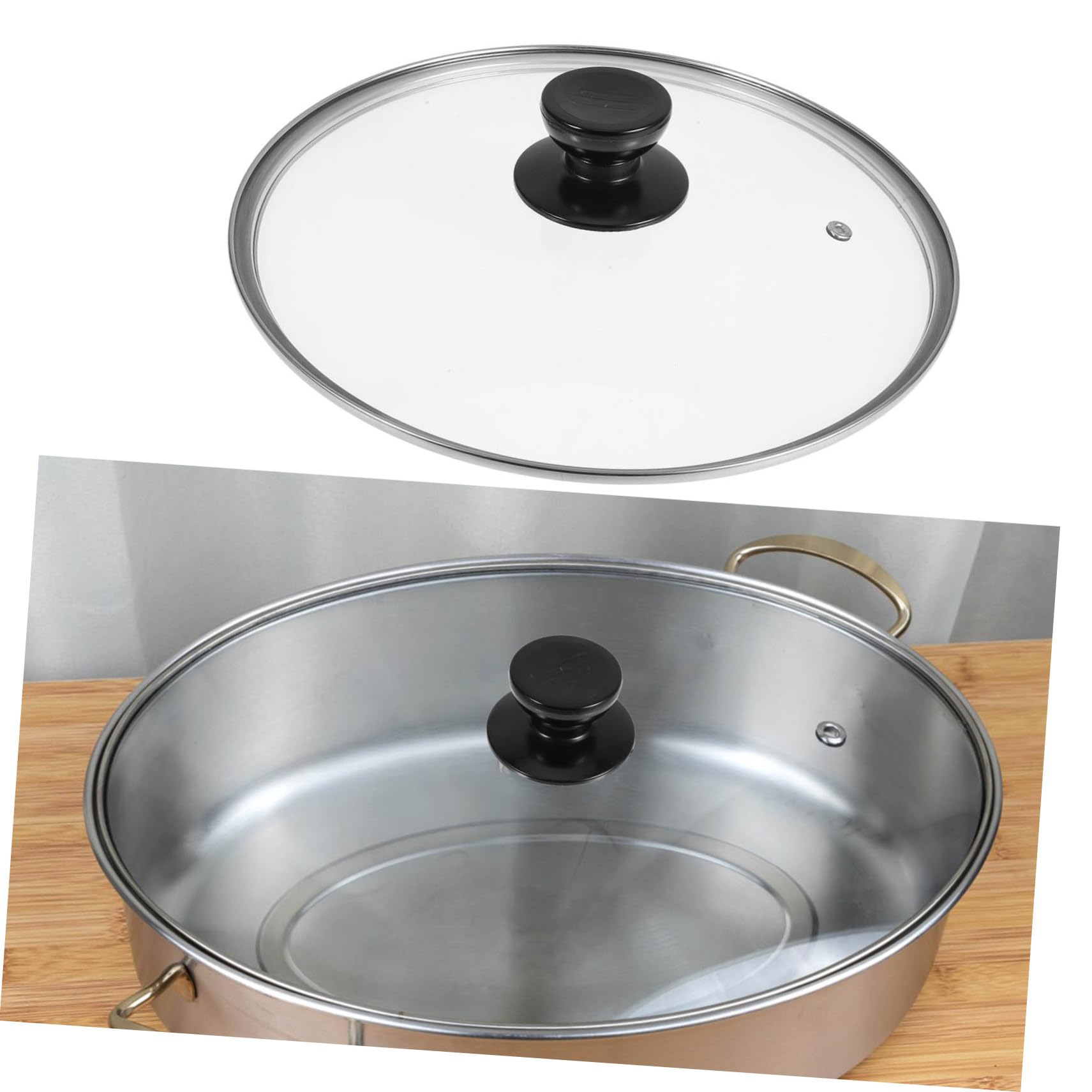 COLLBATH 1 Pezzo Coperchio Per Pentola Multifunzione Rinforzato Coperchio in Silicone Trasparente Visibile Forniture Da Cucina