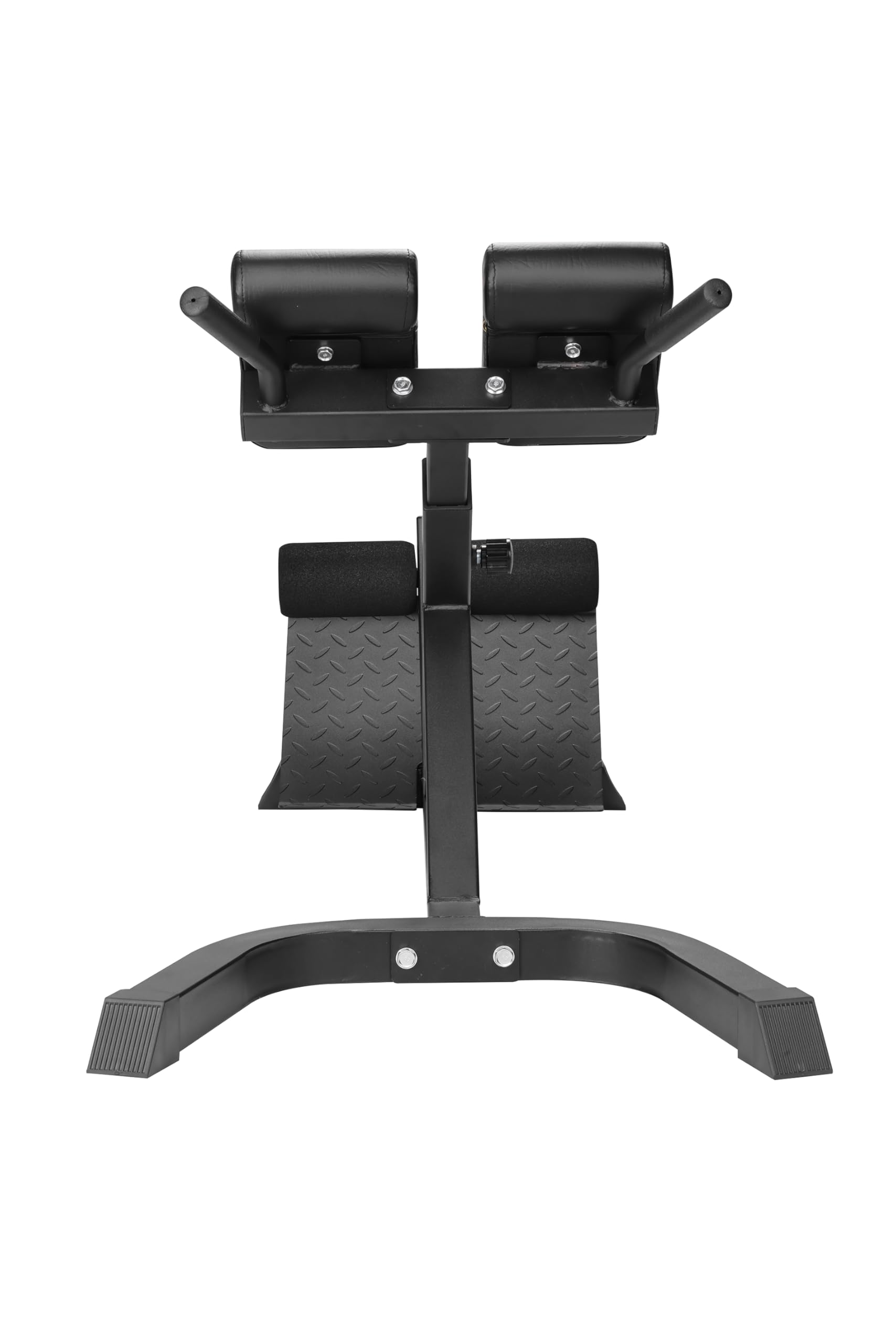 Banco de Extensión Lumbar para Ejercicios, Silla Romana para Espalda Baja Negra Ajustable en Altura, 126 cm x 63.5 cm x 75-60 cm, con Almohadillas Acolchadas, para Entrenamiento de Espalda