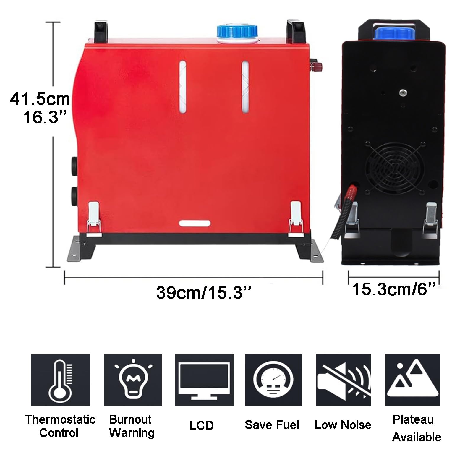 5KW 12V/24V Nagrzewnica powietrza Diesel Zestaw ogrzewania pojazdu LCD 4 otwory Ogrzewanie postojowe Szybkie ogrzewanie z inteligentnym wyświetlaczem LCD, 5L zbiornik paliwa, do samochodów kempingow