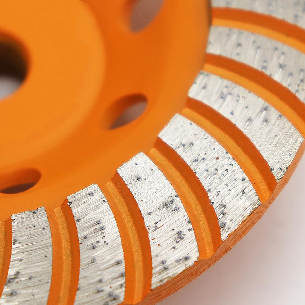 2 piezas de 4,5 pulgadas de diamante Turbo Row Grinding Cup Wheel 115 mm M14 rosca Disco de pulido para hormigón, material de construcción, 2 piezas de diamante de 4,5 pulgadas, 1